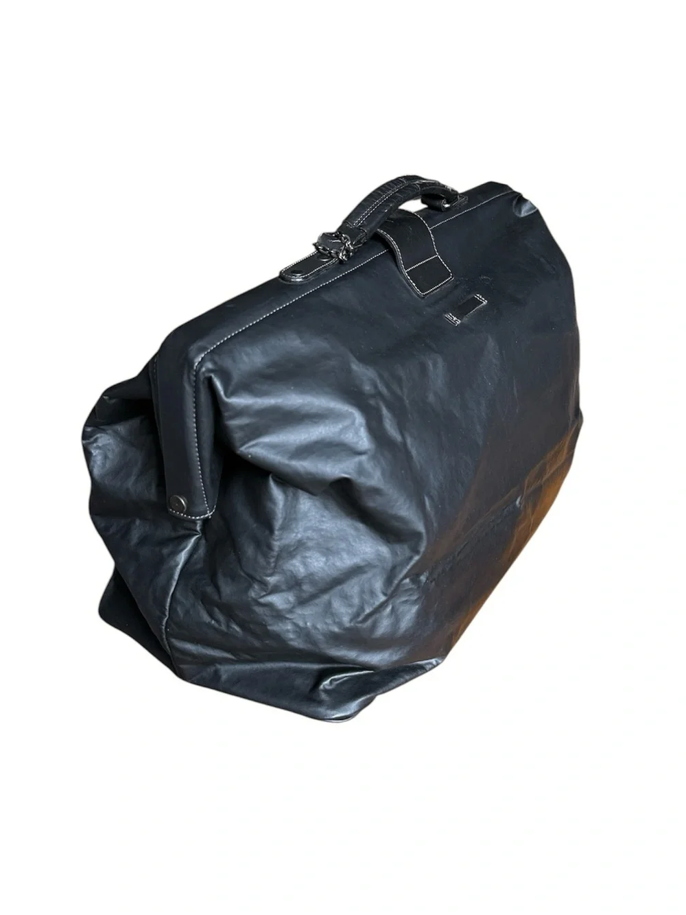 Rare Jean Paul Gaultier Large Black Leather Doctor Bag Physician Bag Weekend Bag